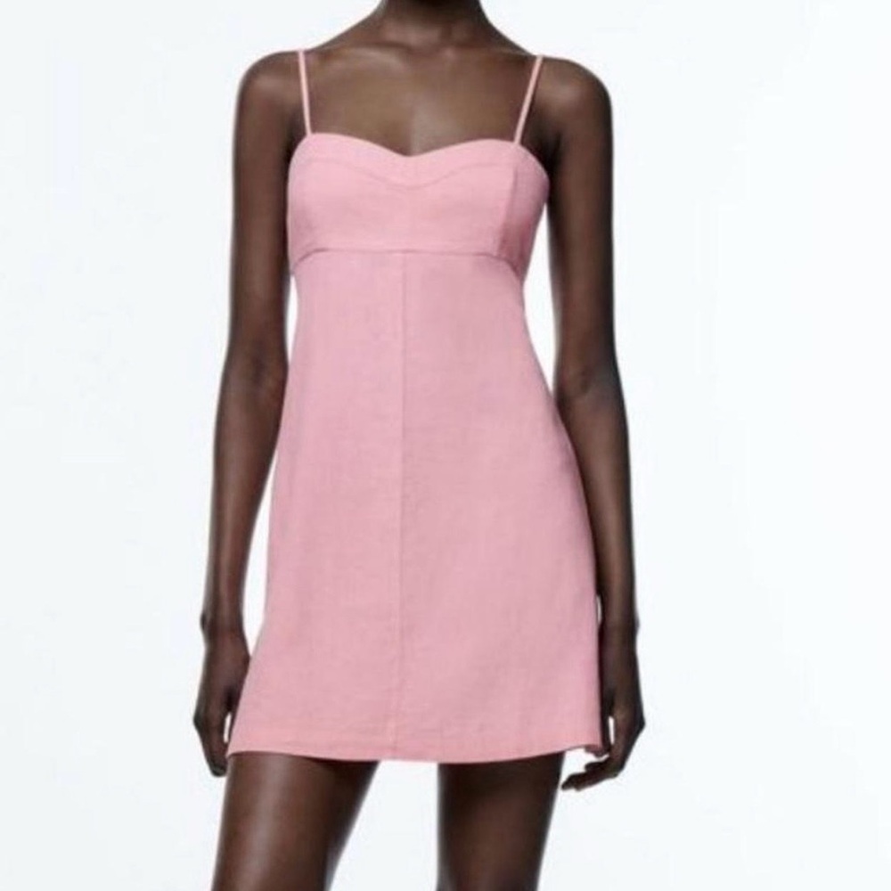 Zara Blush Pink Mini Dress with Spaghetti Straps
